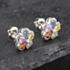 Pre-Owned 14ct White Gold 1.80ct Sapphire & 0.20ct Diamond Flower Stud Earrings 43171211