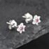 Pre-Owned 9ct White Gold Ruby & 0.24ct Diamond Flower Cluster Stud Earrings 43171240