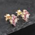 Pre-Owned 9ct Yellow Gold 0.74ct Ruby & Diamond Marquise Shape Cluster 9mm Stud Earrings 43171245