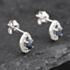 Pre-Owned 9ct White Gold 0.38ct Sapphire & Diamond Teardrop Cluster 8.5mm Stud Earrings 43171272