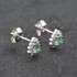 Pre-Owned 9ct White Gold 0.26ct Emerald & Diamond Teardrop Cluster 7.2mm Stud Earrings 43171284