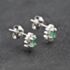 Pre-Owned 9ct White Gold 0.28ct Emerald & Diamond Cluster 7mm Stud Earrings 43171294