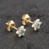Pre-Owned 9ct Yellow Gold 0.06ct Emerald & 0.24ct Diamond Flower Cluster Stud Earrings 43171299