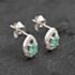 Pre-Owned 9ct White Gold 0.26ct Emerald & Diamond Teardrop Cluster 8mm Stud Earrings 43171313