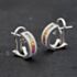 Pre-Owned 18ct White Gold Sapphire & 0.68ct Brilliant Cut Diamond 13.9mm Hoop Earrings 43171359