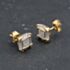Pre-Owned 9ct Two Colour Gold 0.25ct Brilliant Cut Diamond Square Cluster Stud Earrings 43171453