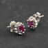 Pre-Owned 9ct White Gold 0.20ct Ruby & 0.06ct Diamond Oval 6.6mm Stud Earrings 43171463