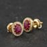 Pre-Owned 14ct Yellow Gold 70ct Ruby & 0.25ct Brilliant Cut Diamond Oval 9mm Stud Earrings 43171503