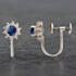 Pre-Owned Platinum Certificated Sapphire Oval Screw Fitting Stud Earrings 4317187