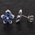 Pre-Owned 14ct White Gold 2.14ct Sapphire & 0.30ct Diamond Flower Stud Earrings 4317287