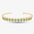 Pre-Owned 18ct Yellow Gold Emerald & Brilliant Cut Diamond Flexible 15cm Torque Bangle 4321007