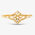Pre-Owned 9ct Yellow Gold Opal & Brilliant Cut Diamond Ornate Cluster 20cm Hinged Bangle 43211003