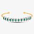 Pre-Owned 18ct Yellow Gold Marquise Cut Emerald & Brilliant Cut Diamond Halo Medium Torque Bangle 43211006