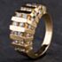 Pre-Owned 14ct Yellow Gold Diamond Two Row Fancy Ring 4328761