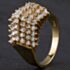 Pre-Owned 14ct Yellow Gold Diamond 7 Row Pyramid Cluster Ring 4328790