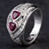 Pre-Owned 18ct White Gold 1.45ct Ruby & 0.61ct Diamond Double Heart Design Pave Set Fancy Ring 4335003