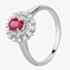 Pre-Owned 14ct White Gold 0.60ct Ruby & 0.25ct Diamond Ring 4335050