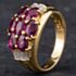 Pre-Owned 18ct Yellow Gold 3.02ct Ruby & 0.34ct Baguette Cut Diamond Shoulder Ring 4335081