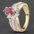 Pre-Owned 14ct Two Colour Gold Ruby & 0.35ct Diamond Dress Ring 43351002