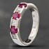Pre-Owned Platinum 0.94ct Ruby & 0.18ct Baguette Cut Diamond Half Eternity Ring 43351010