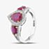 Pre-Owned 18ct Yellow Gold Ruby & Brilliant Cut Diamond Pear Shape Triple Cluster Ring 43351016