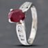 Pre-Owned 14ct White Gold Oval Cut Ruby & Brilliant Cut Diamond Set Shoulders Dress Ring 43351029