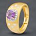 Pre-Owned 18ct Yellow Gold Pink Sapphire & Brilliant Cut Diamond Frosted Cluster Ring 43351031