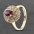 Pre-Owned 9ct Yellow Gold Ruby & 0.50ct Diamond Oval Three Tier Cluster Ring 43351034