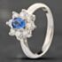 Pre-Owned Platinum 0.56ct Sapphire & 0.56ct Brilliant Cut Diamond Oval Cluster Ring 43351037