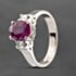 Pre-Owned Platinum 0.95ct Ruby & 0.18ct Diamond Three Stone Ring 43351040