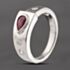 Pre-Owned Platinum 0.48ct Pear Shaped Ruby & 0.13ct Brilliant Cut Diamond Band Ring 43351043