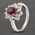 Pre-Owned Platinum 1.74ct Ruby & 0.53ct Diamond Oval Cluster Ring 43351051