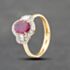 Pre-Owned 18ct Yellow Gold Ruby & 0.48ct Diamond Oval Cluster Ring 43351059