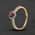 Pre-Owned 9ct Yellow Gold 0.50ct Ruby & 0.11ct Diamond Round Cluster Ring 43351073