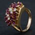 Pre-Owned 14ct Yellow Gold 2.50ct Ruby & 1.25ct Brilliant Diamond Cluster Ring 4335162