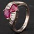 Pre-Owned 14ct White Gold Pear Cut 1.90ct Ruby & 0.45ct Diamond Crossover Ring 4335172