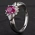 Pre-Owned Platinum Oval 1.09ct Ruby & 0.39ct Diamond Cluster Ring 4335204