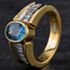 Pre-Owned 18ct Two Colour Gold 1.50ct Sapphire & 0.70ct Baguette Cut Diamond Band Fancy Ring 4336008