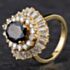 Pre-Owned 14ct Yellow Gold 2.38ct Sapphire & 3.31ct Diamond Multi Cut Ballerina Design Cluster Ring 4336010