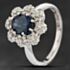Pre-Owned 18ct White Gold 1.82ct Sapphire & 0.48ct Brilliant Cut Diamond Oval Cluster Ring 4336058
