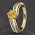 Pre-Owned 9ct Yellow Gold Oval Cut Yellow Sapphire & Brilliant Cut Diamond Cross Over Dress Ring 43361057