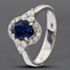 Pre-Owned 18ct White Gold Oval Cut Sapphire & Brilliant Cut Diamond Oval Cluster Ring 43361081
