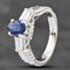 Pre-Owned 14ct White Gold Oval Cut Sapphire & Diamond Dress Ring 43361100