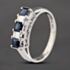 Pre-Owned Platinum 0.61ct Sapphire & 0.21ct Emerald Cut Diamond Five Stone Ring 43361148