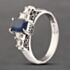 Pre-Owned Platinum 0.86ct Sapphire & 0.23ct Baguette Cut Diamond Five Stone Ring 43361152