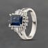 Pre-Owned Platinum 1.47ct Sapphire & 0.35ct Diamond Rectangle Cluster Ring 43361166