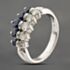 Pre-Owned Platinum Sapphire & 0.50ct Diamond Graduated Two Row Ring 43361179