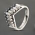 Pre-Owned Platinum 0.60ct Sapphire & 0.50ct Baguette Cut Diamond Half Wishbone Ring 43361185