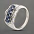 Pre-Owned Platinum 1.21ct Sapphire & 0.38ct Diamond Three Row Ring 43361187