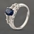 Pre-Owned 18ct White Gold Sapphire & 0.17ct Baguette Cut Diamond Oval Dress Ring 43361191